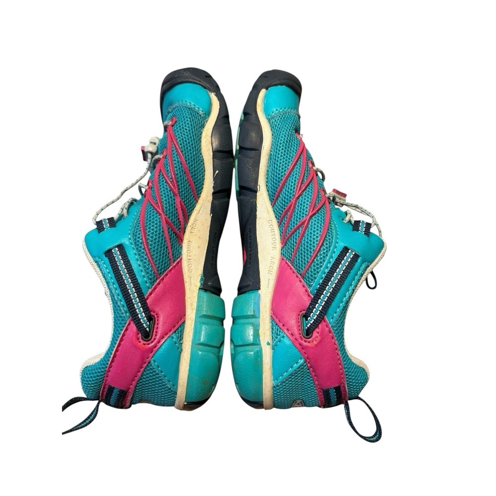KEEN Big Kid Shoe 3 Chandler Hiking Trail Teal Outdoor Contour Arch‎ Bungie Pink - Picture 4 of 7